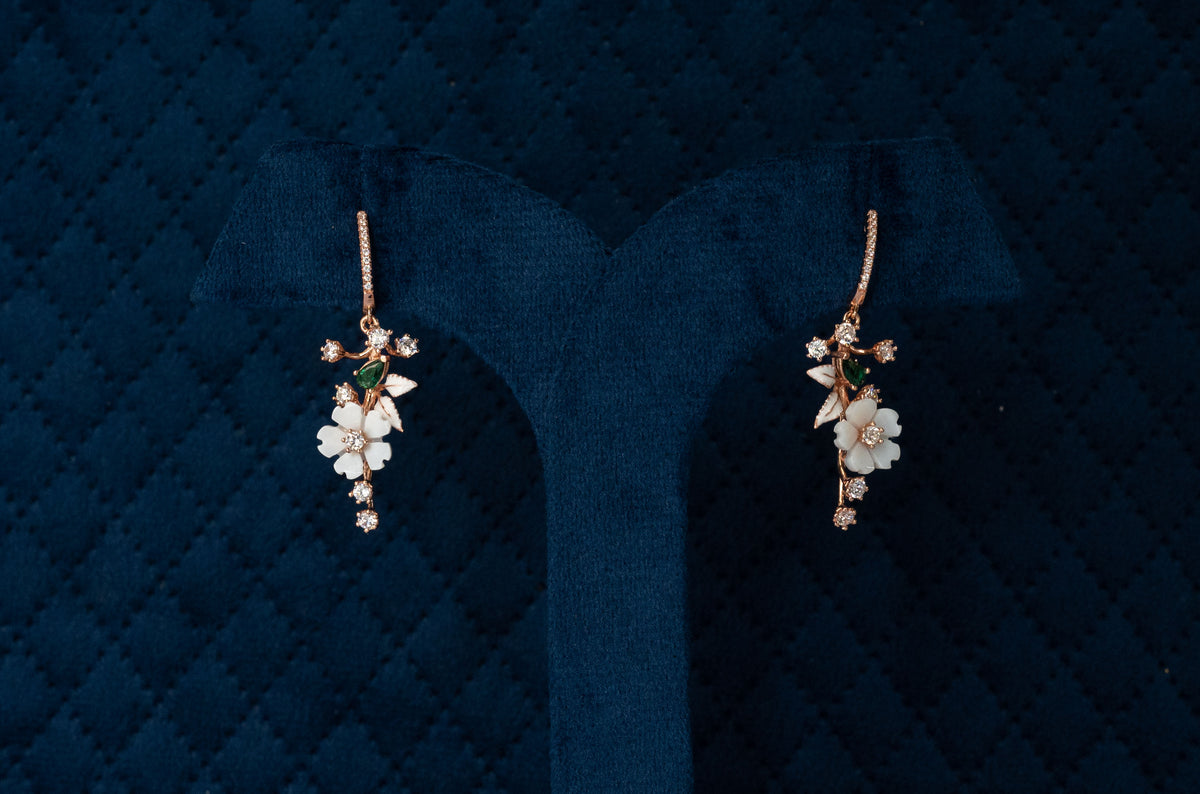 Roopsi Ivory Bloom Drop Earrings