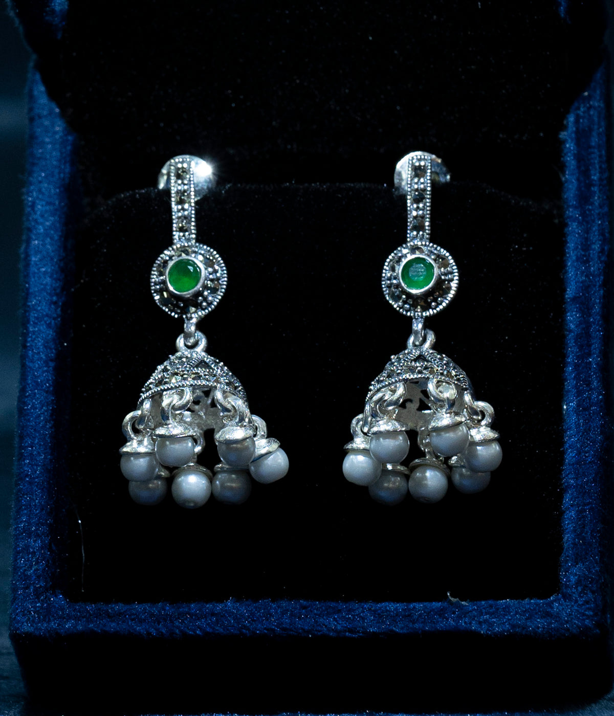 Emerald Jhumka Earrings