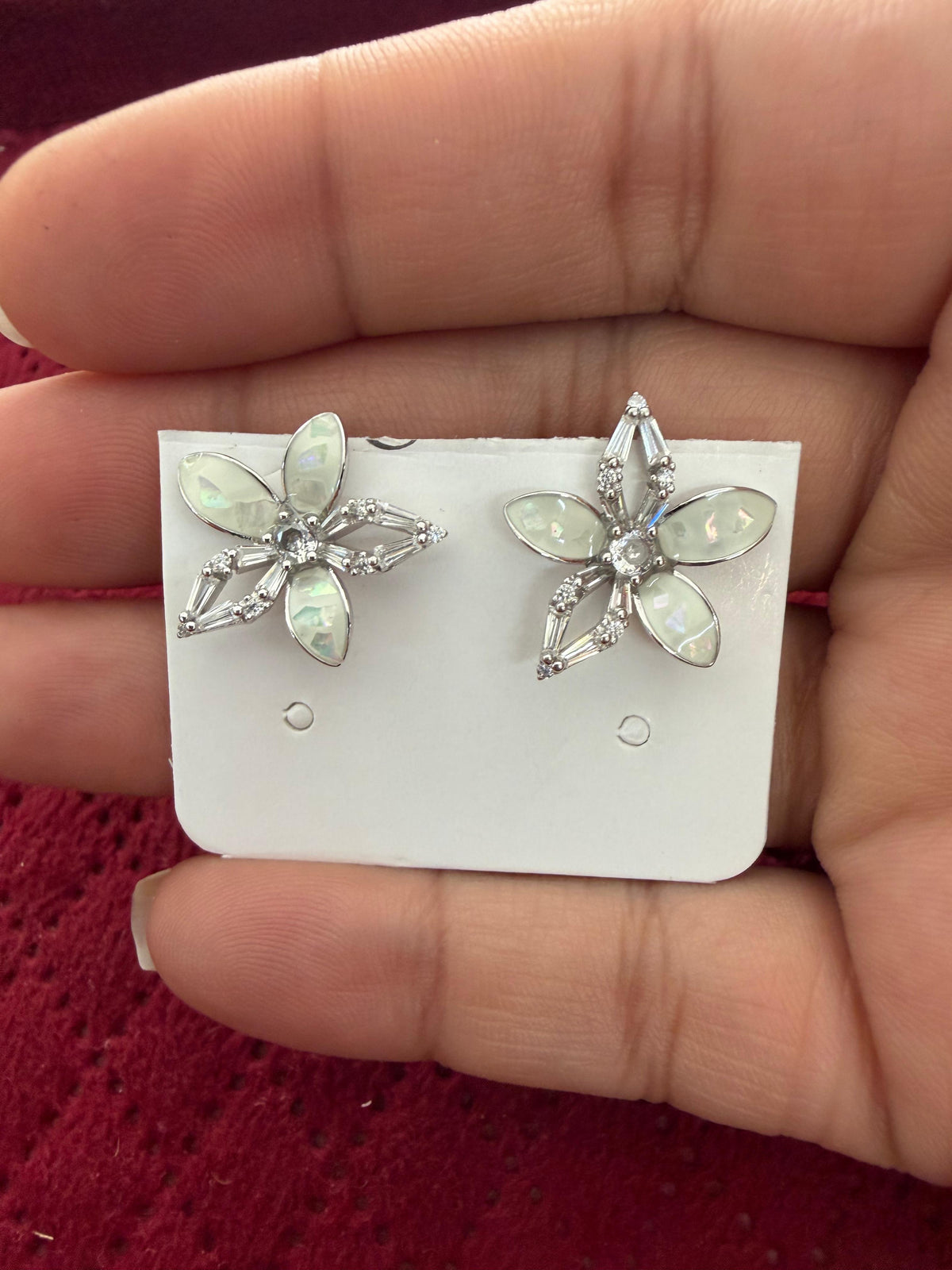 Opal Bloom Floral Stud Earrings