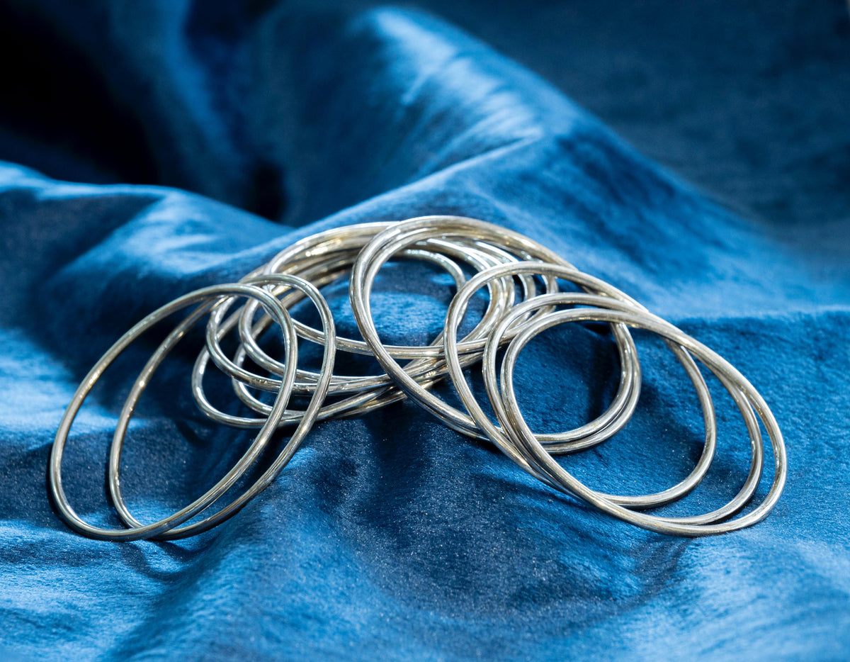 Serene Silver Bangle Set