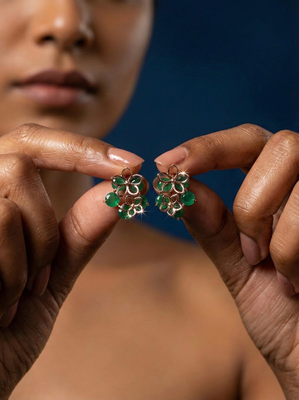 Emerald Clover Earrings