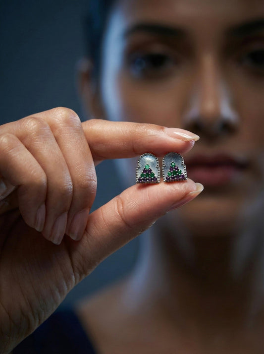 Grape Cluster Stud Earrings