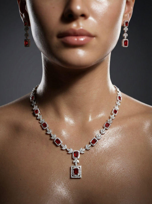 Ruby Radiance Necklace Set