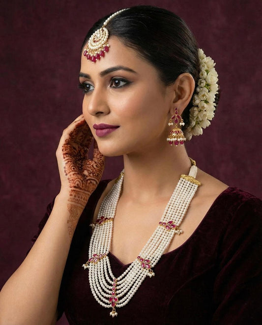 Ruby Pearl Bridal Set