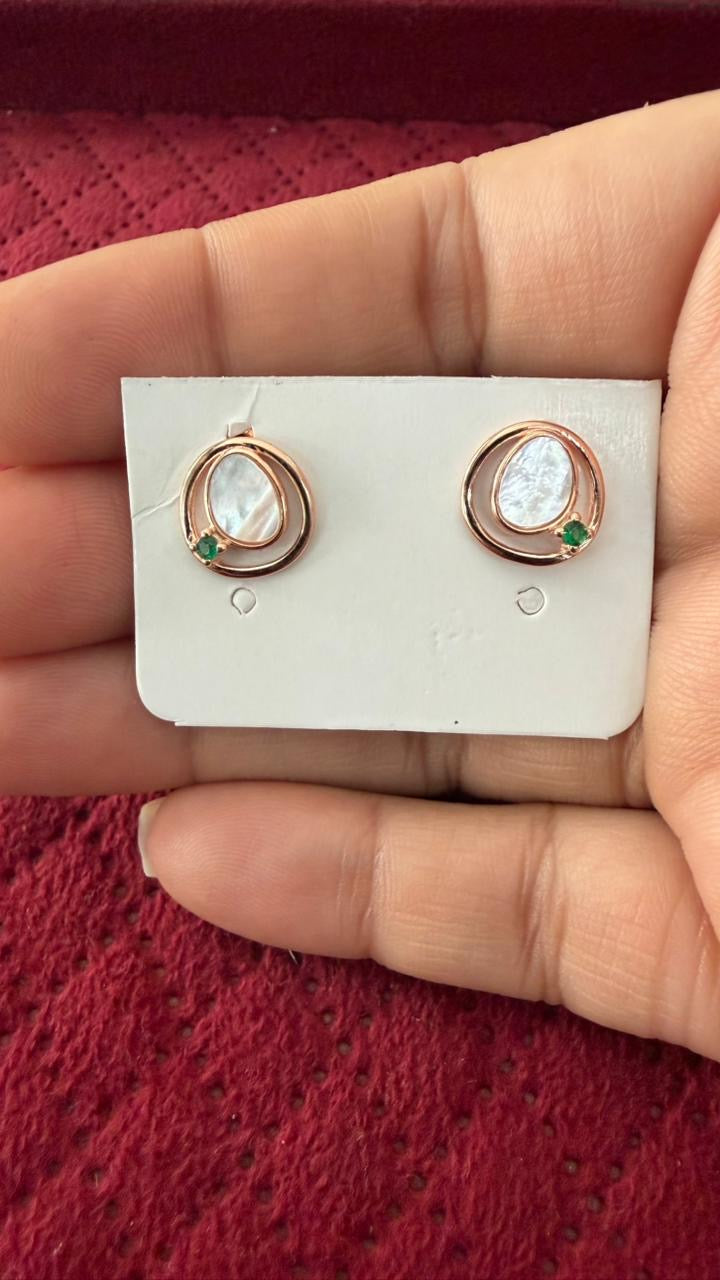 Aurora Pearl Orbit Stud Earrings