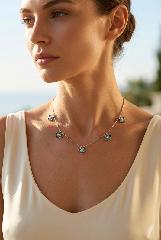 Roopsi Azure Bloom Necklace