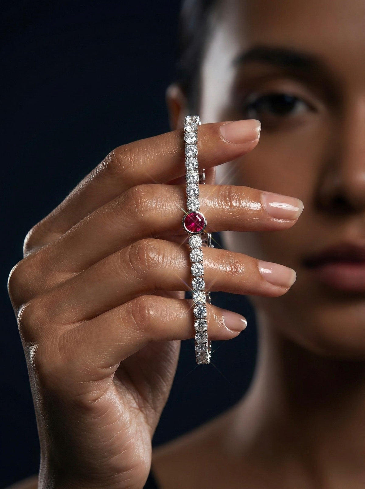 Ruby Sparkle Tennis Bracelet