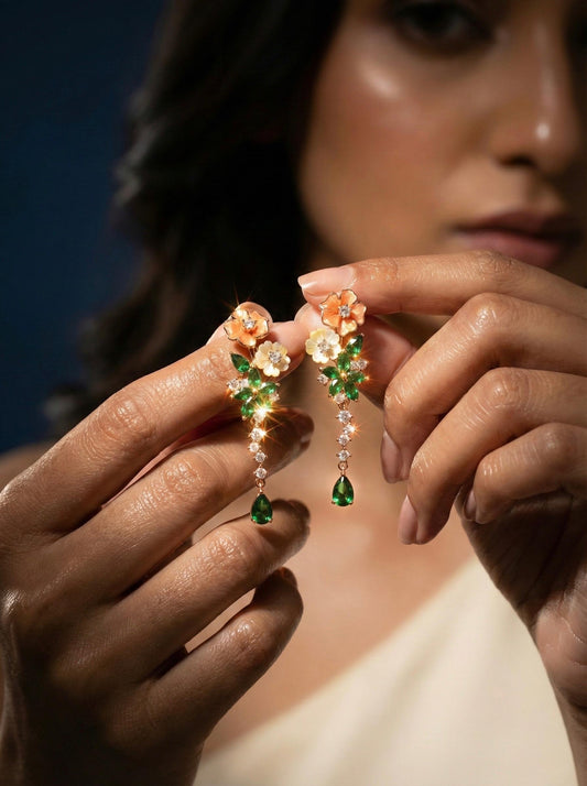 Emerald Blossom Earrings