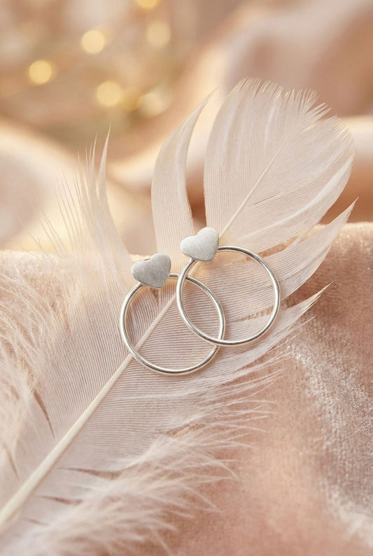 Roopsi 925 Sterling Silver Heart Hoop Earrings