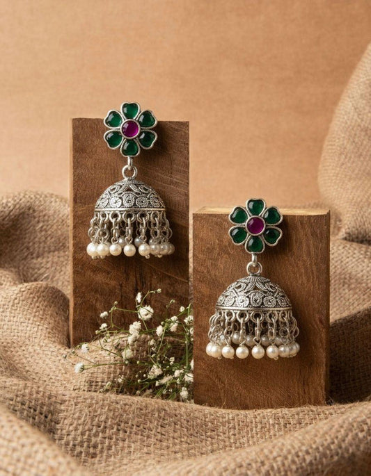 Emerald Jhumka Drops