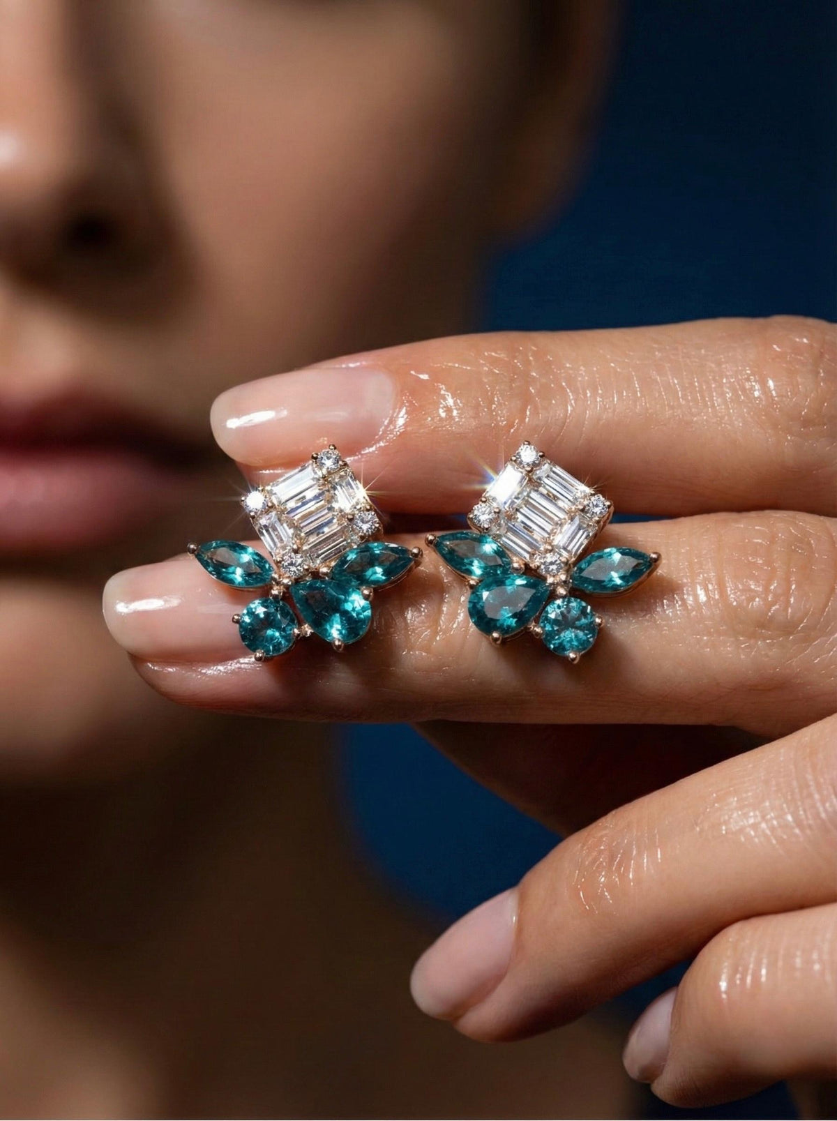 Aqua Bloom Earrings