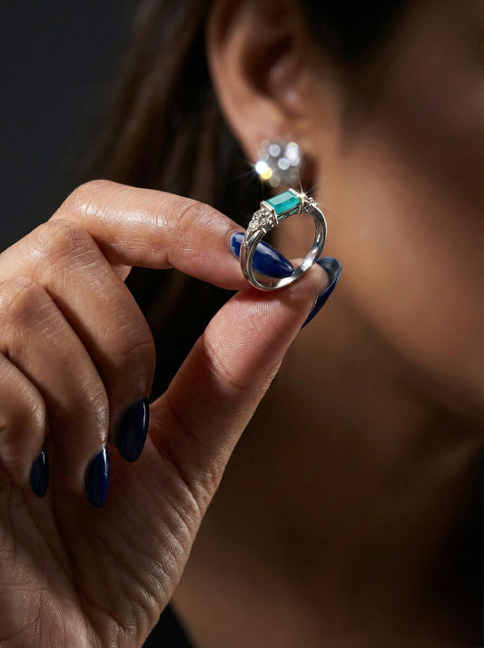 Turquoise Cushion Solitaire Ring