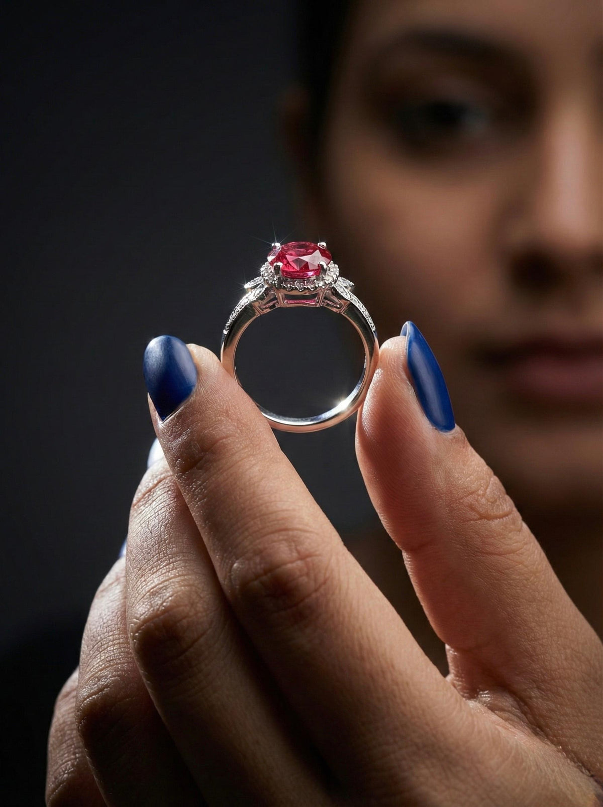 Ruby Halo Statement Ring
