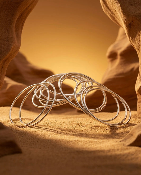 Serene Silver Bangle Set