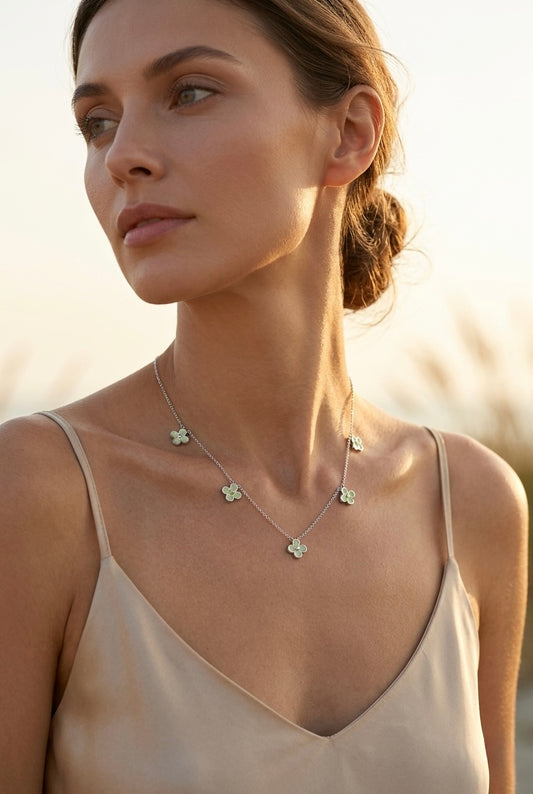 Roopsi Mint Fleur Necklace