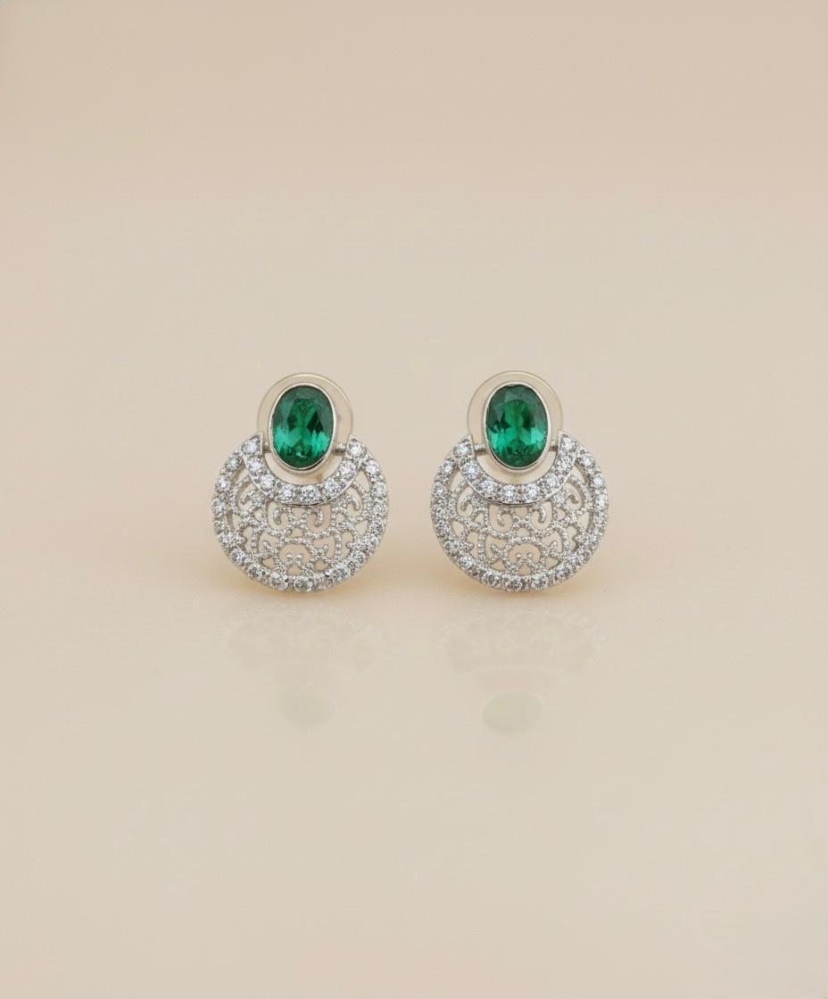 Emerald Filigree Studs