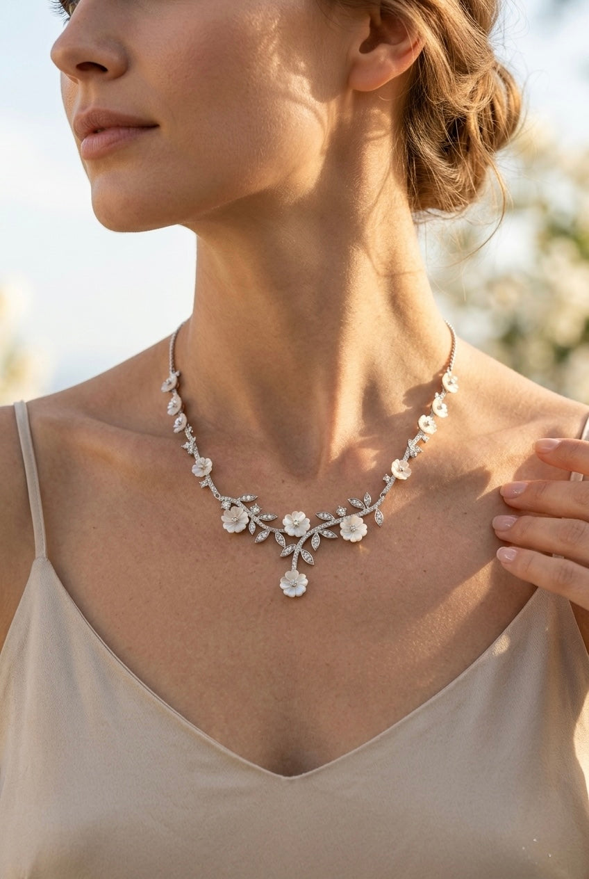Roopsi Ivory Blossom Necklace