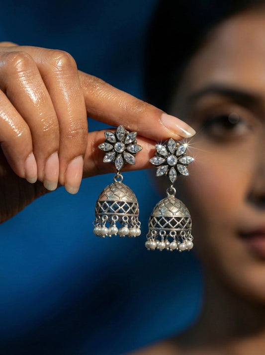 Pearl Bloom Jhumkas Earrings