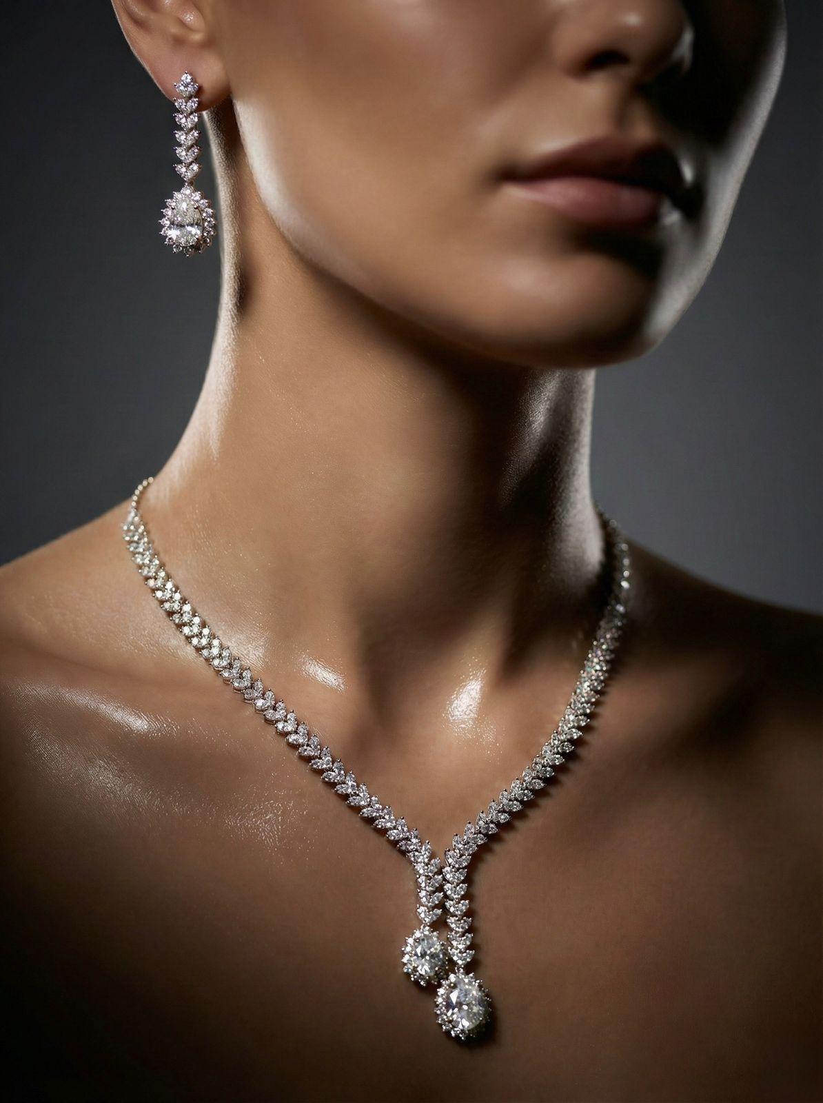 Crystal Drop Necklace Set