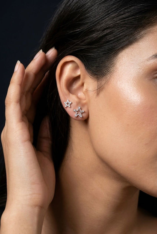 Celestial Star Zircon Stud Earrings
