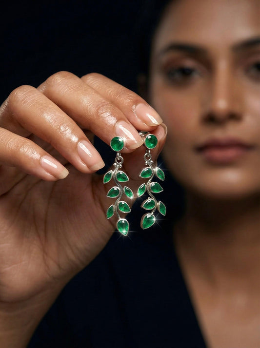 Emerald Vine Drop Earrings