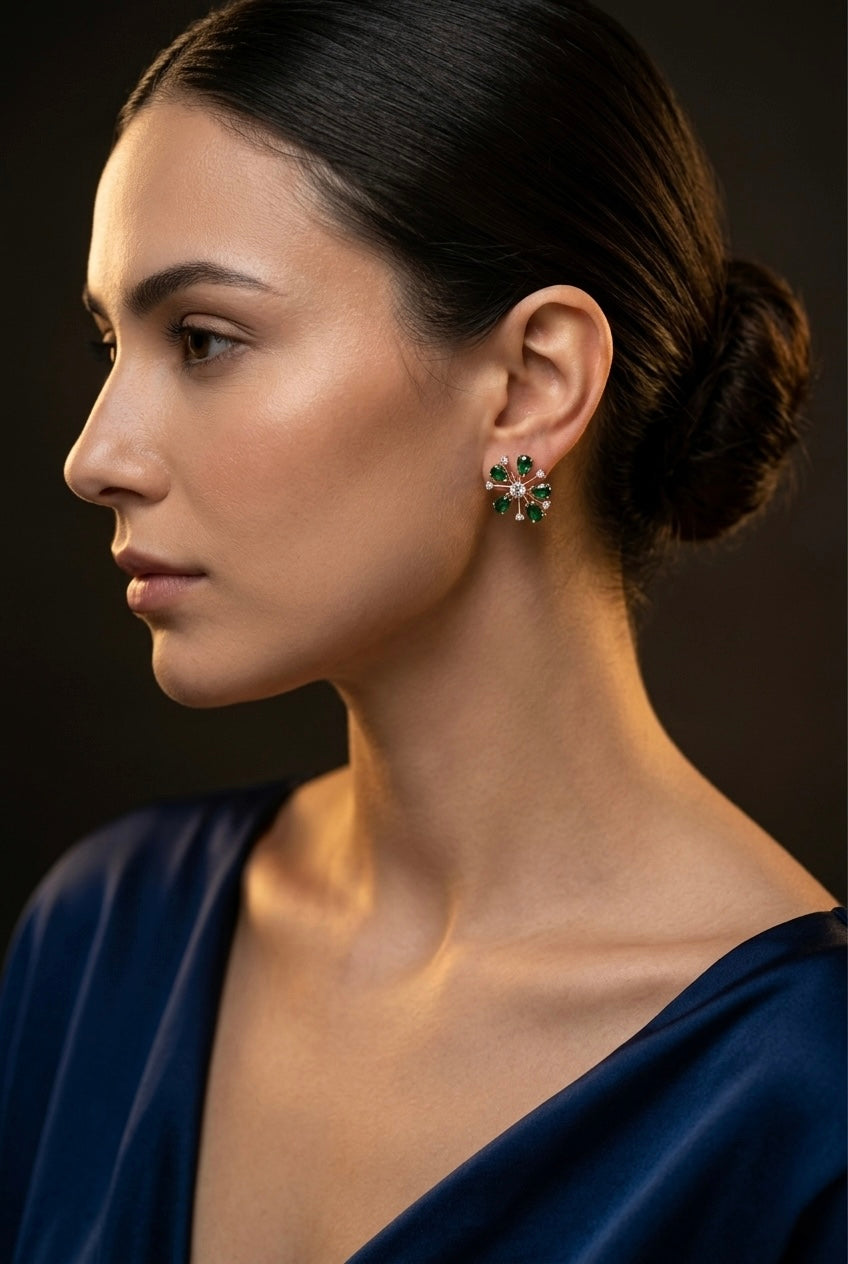Emerald Bloom Studs