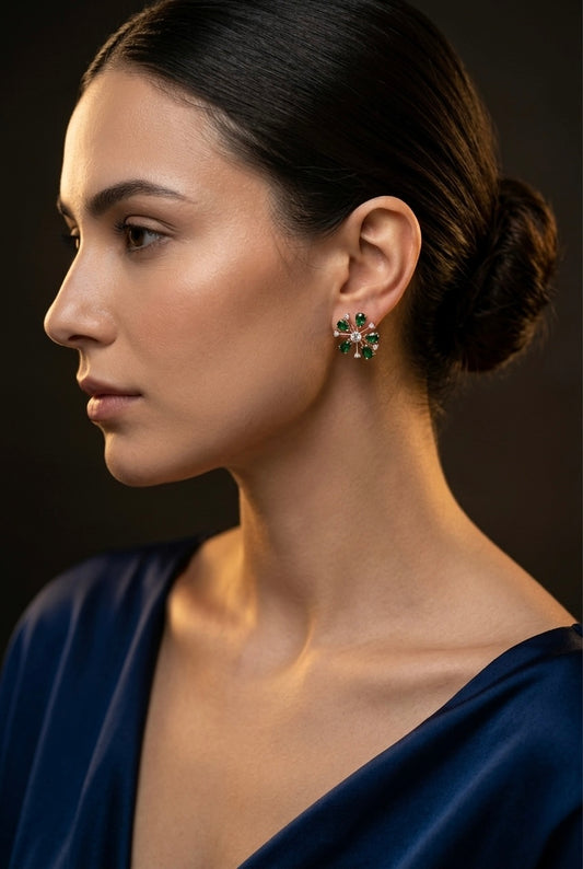 Emerald Bloom Studs