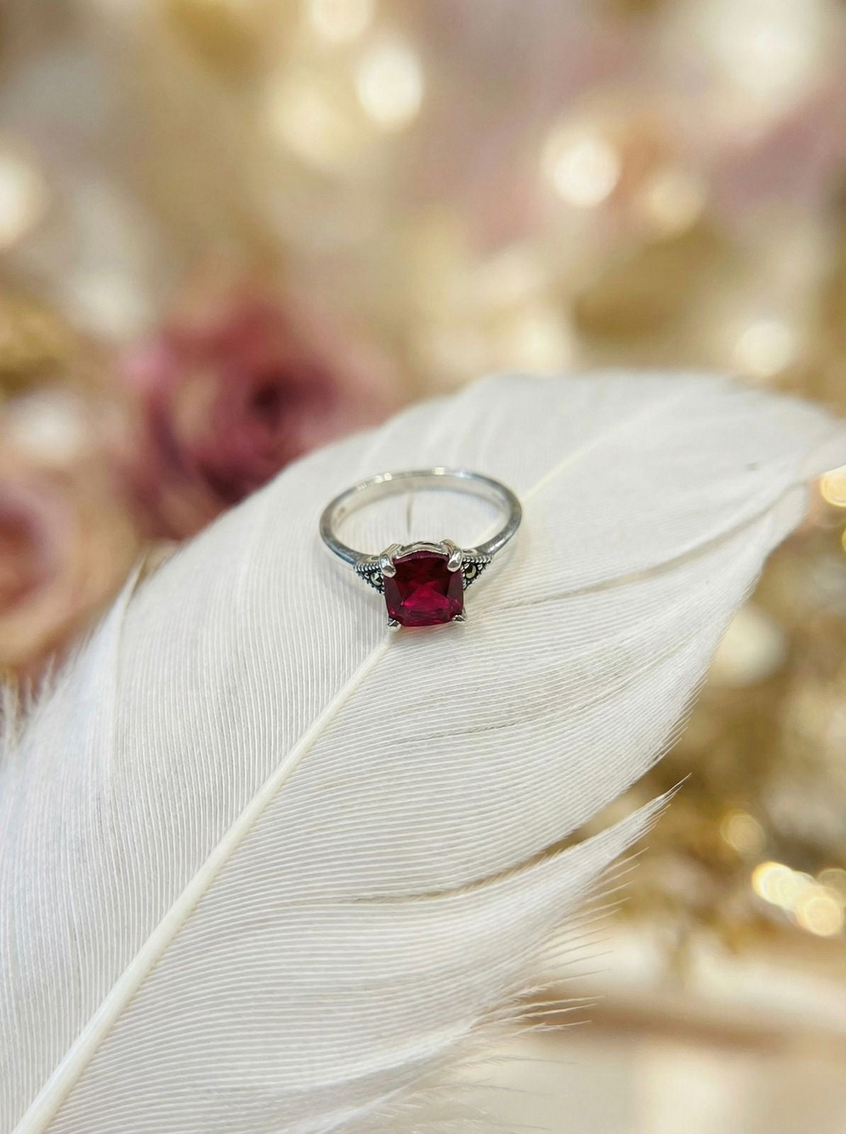 Ruby Halo Statement Ring