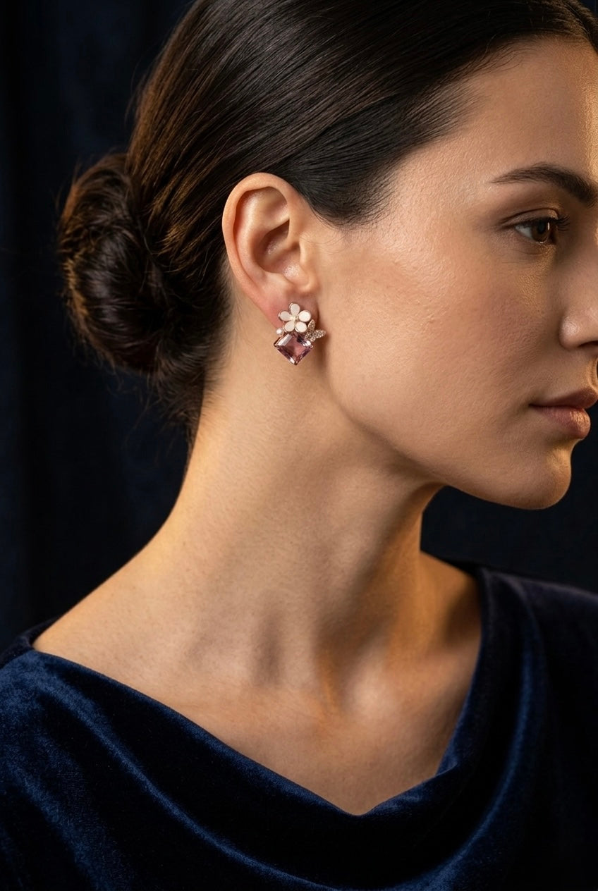 Roopsi Lilac Bloom Studs