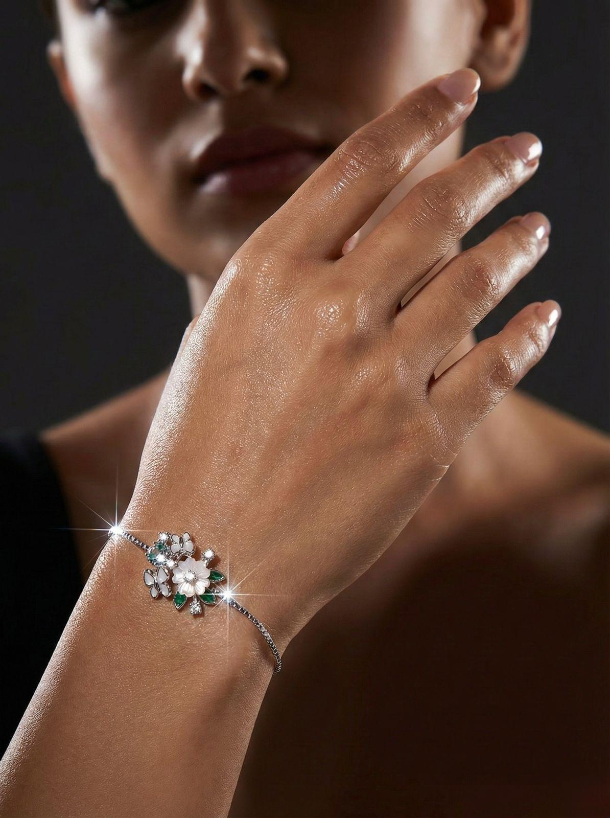 Emerald Floral Bracelet